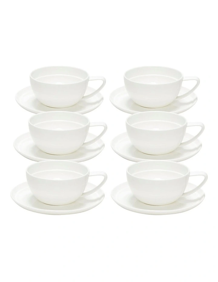 EDGE Tea Cup and Saucer 280ml Set of 6