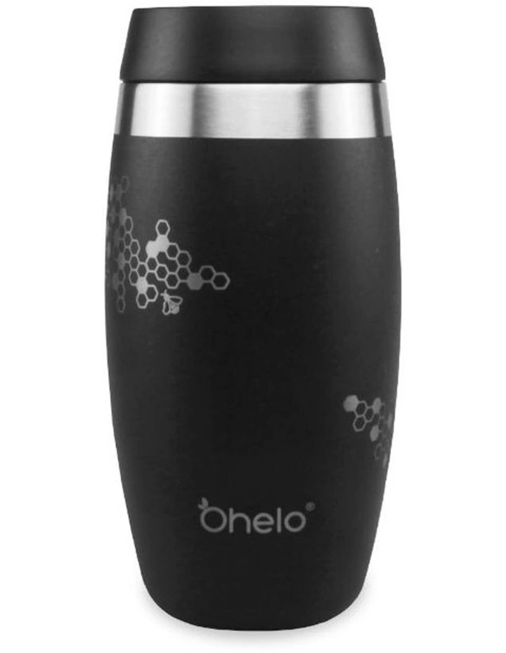 Black Tumbler With Etched Bees