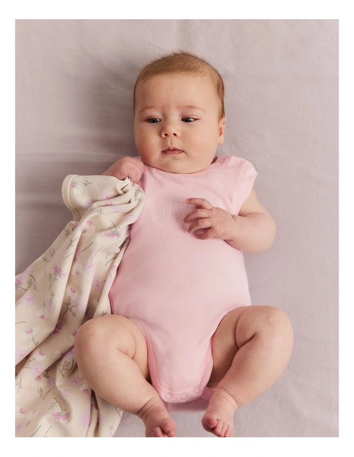 Organically Grown Cotton Heritage Bodysuit in Pink Tint