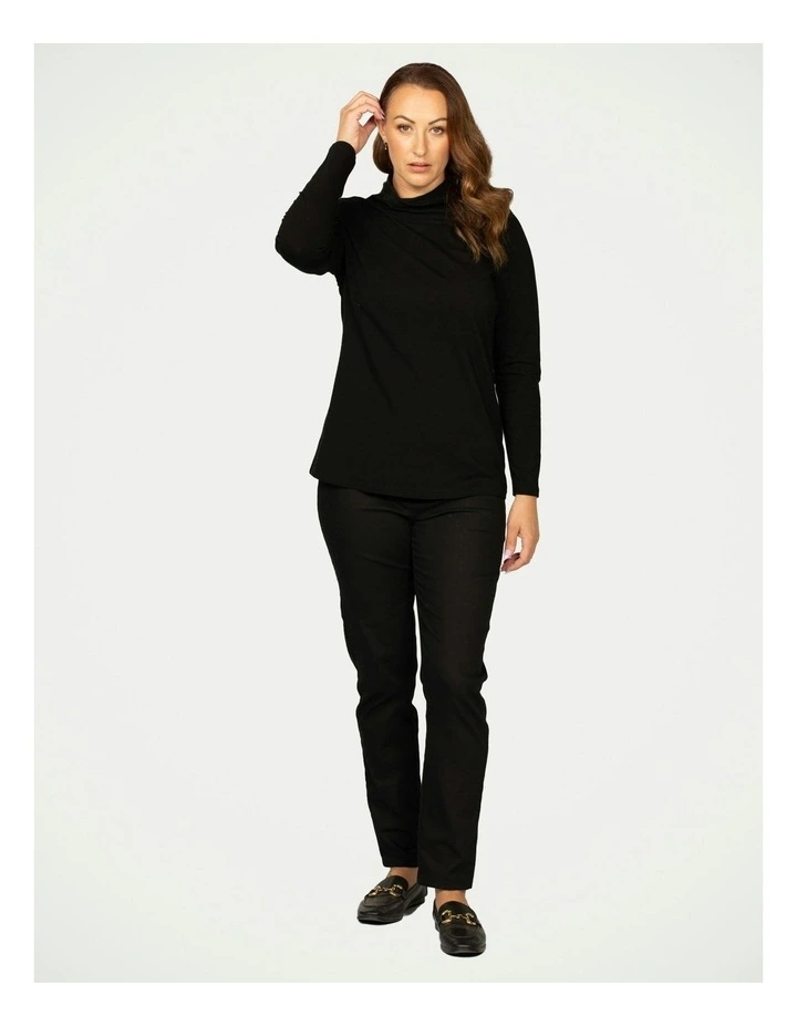 Warm Up High Neck Skivvy in Black