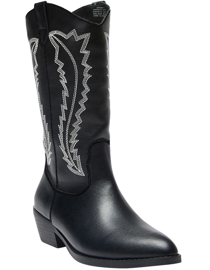 Cowboy Western Boots in Black/White