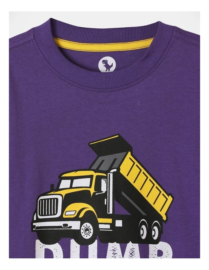 Essentials Long Sleeve Printed T-Shirt in Purple
