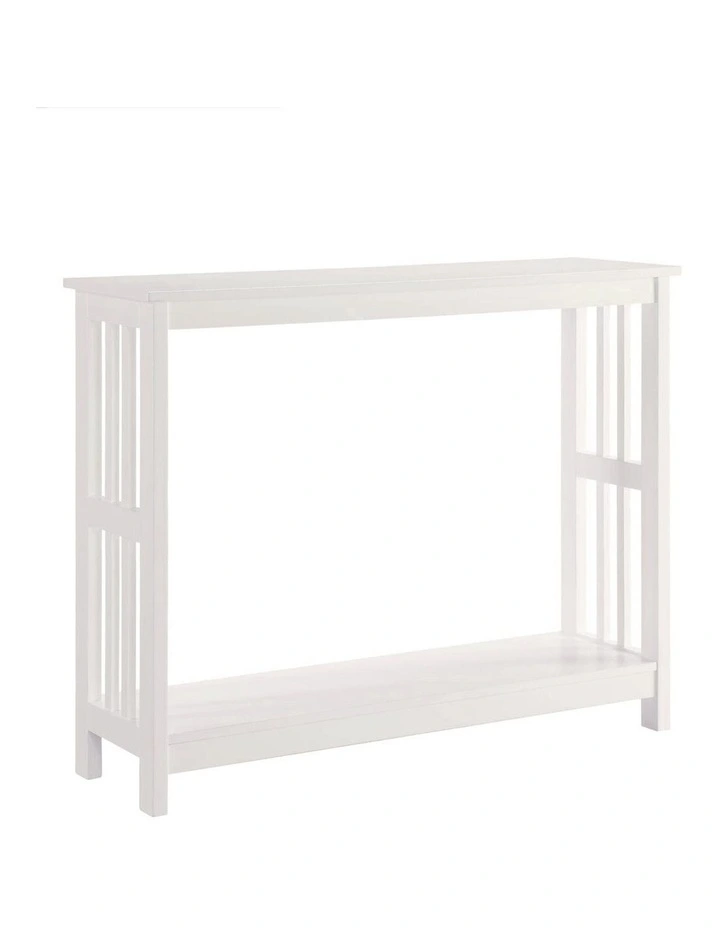 Mission 2 Tier Console Table in White