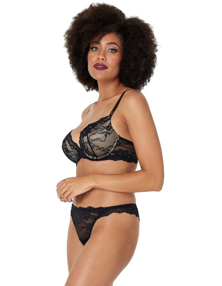 My Fit Lace Thong in Black
