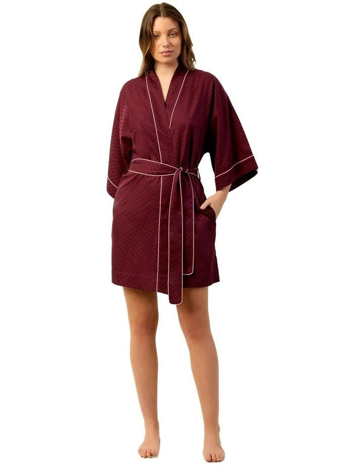 Bordeaux Kimono Robe in Wine