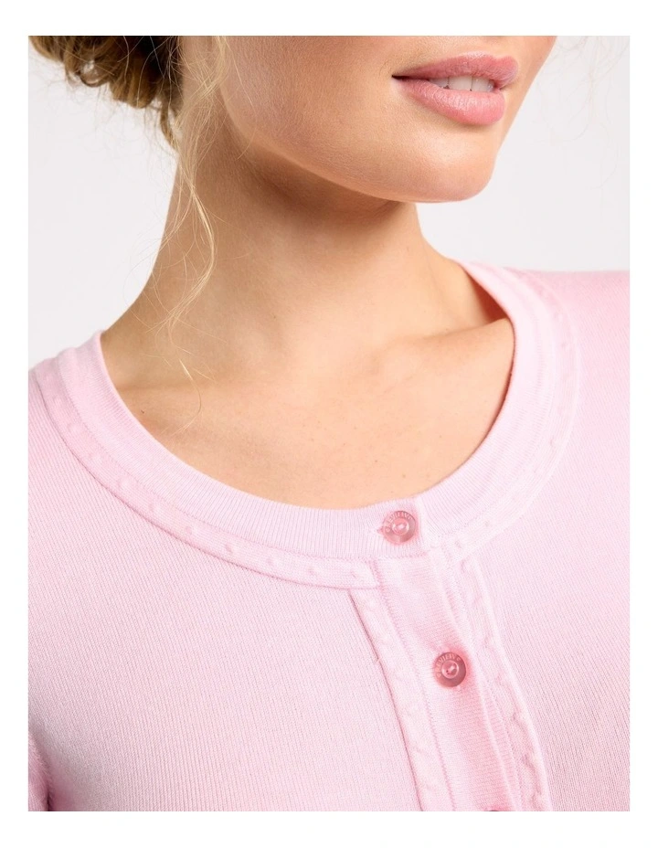 Chessie Long Sleeve Cardi in Blush