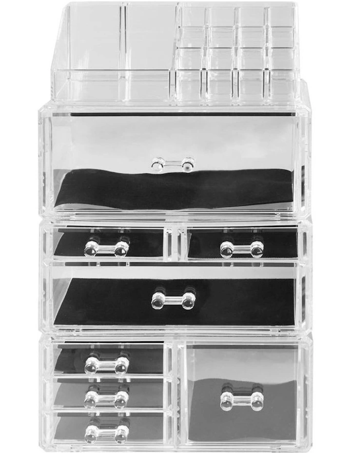 Cosmetic 8 Drawer Makeup Organizer Jewellery Holder Box in Transparent