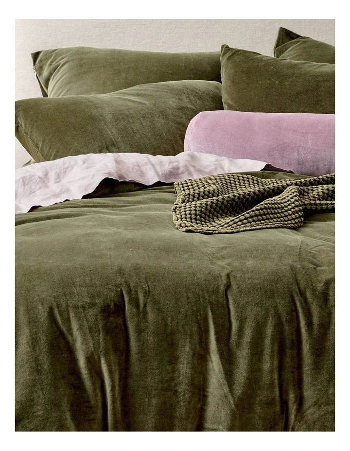 Luxury Velvet Quilt Cover in Caper