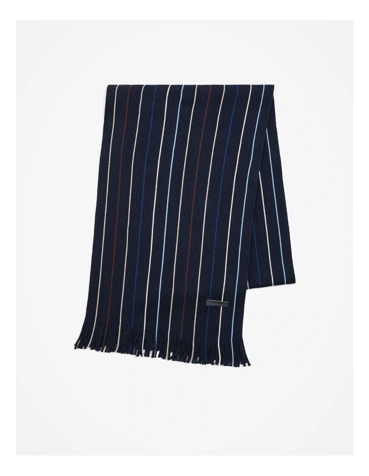 Stripe Scarf in Navy