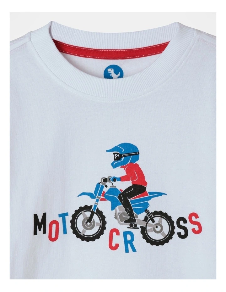 Essentials Long Sleeve Printed T-shirt in White