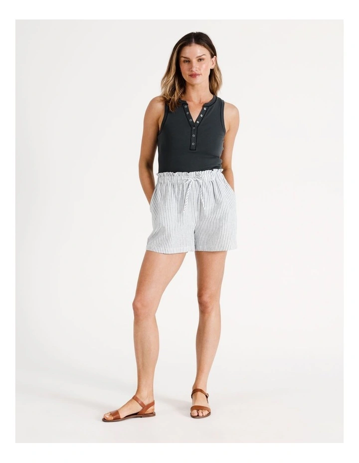 Linen Paperbag Short in Ivory