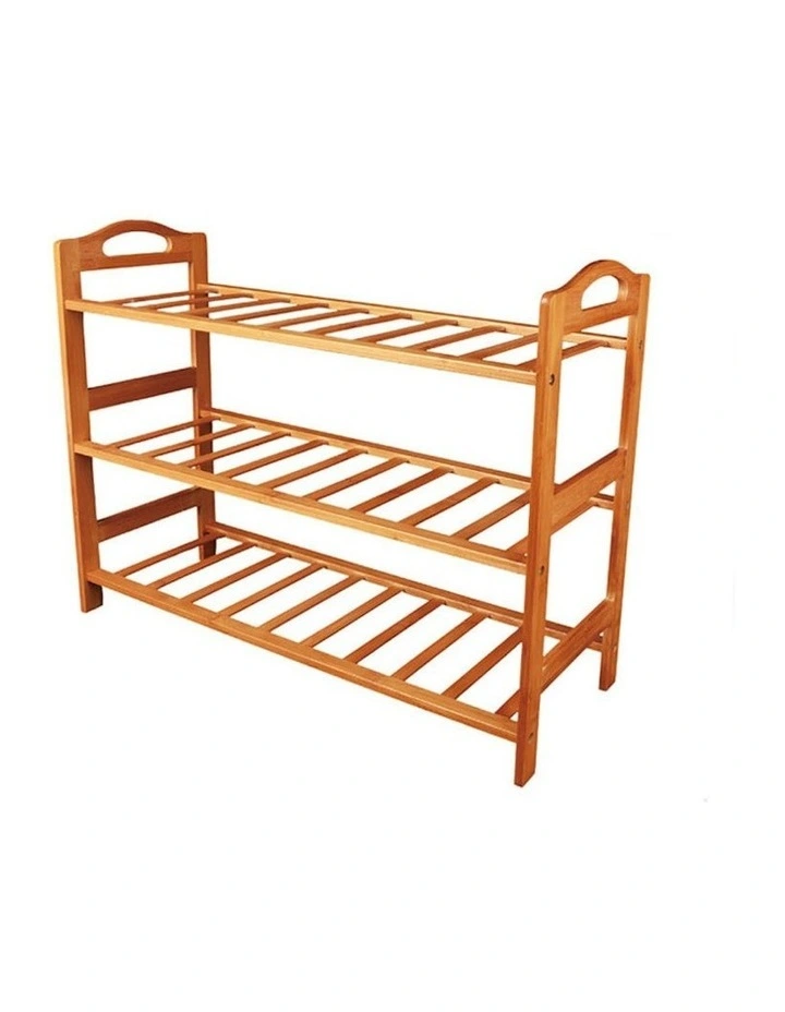 Bamboo Layers Storage Shoe Rack & Organiser 3 Tiers in Natural