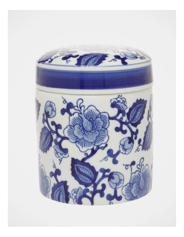 Hand-Painted Ginger Cylindrical Canister 12x15cm