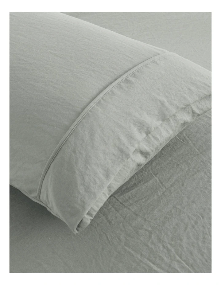 Superfine Washed Microfibre Standard Pillowcase Twin Pack in Dove Grey