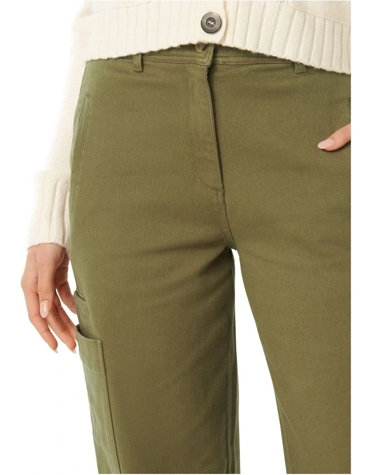 Bobbie Wide Leg Cargo Pants in Khaki
