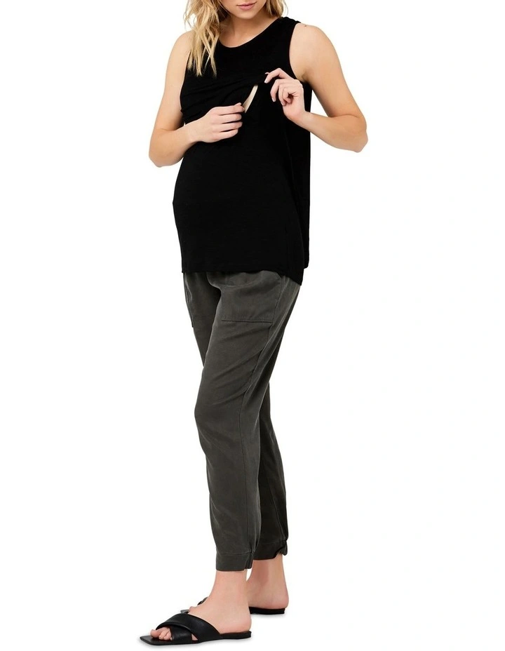 Summer Swing Back Nursing Tank in Black