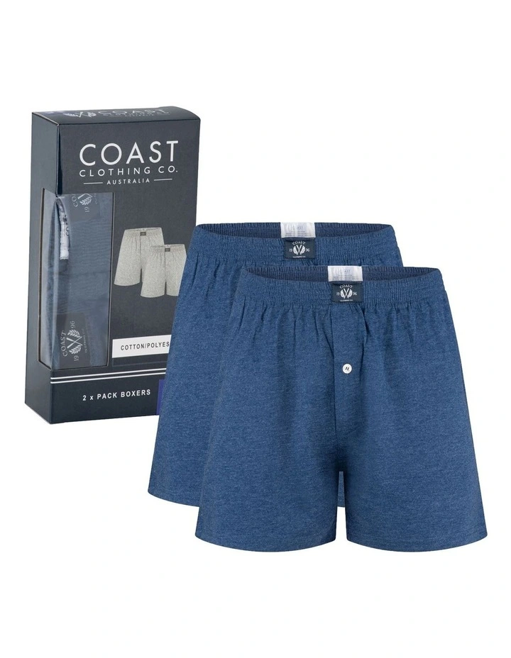 Knit Boxers 2 Pack in Navy