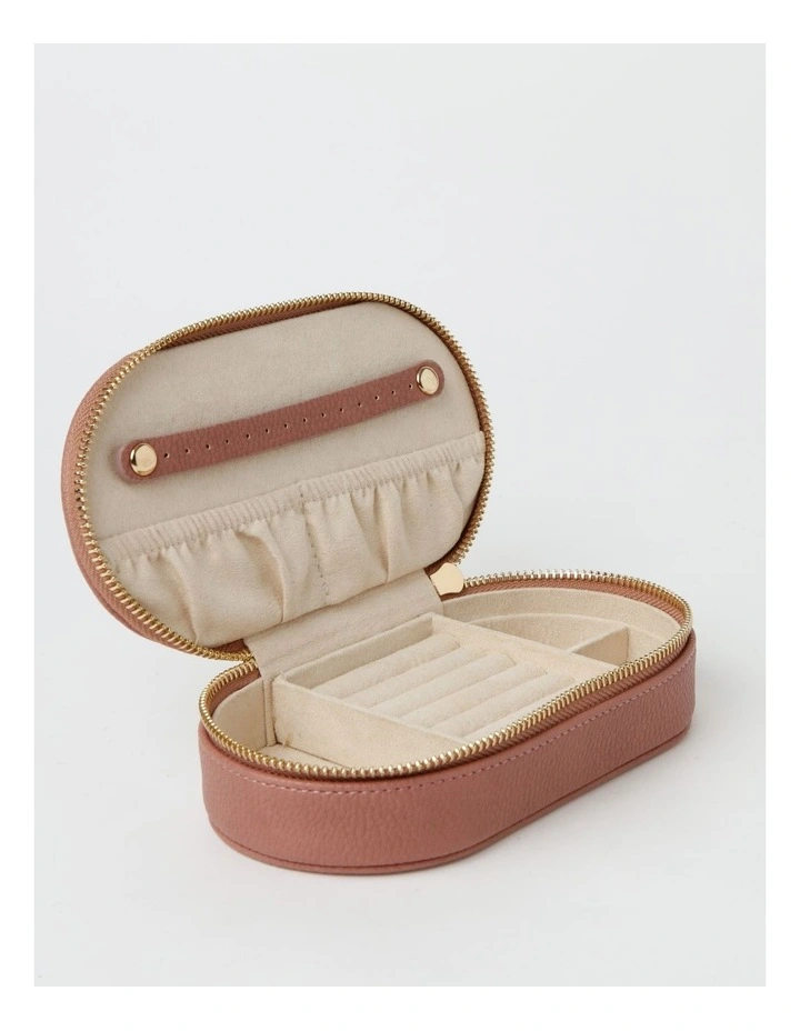 Flat Oval Jewellery Case In Pink