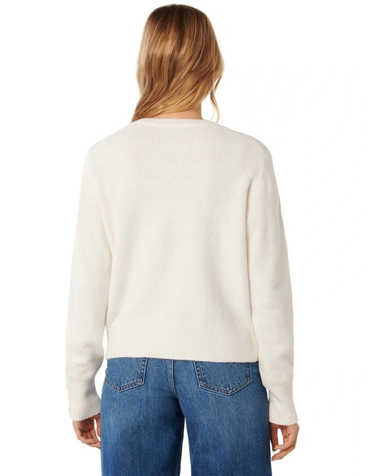 Camille Brushed Knit Jumper in White