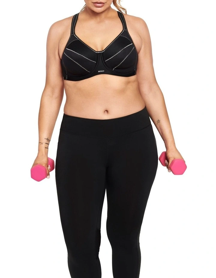 Full Support Non-Padded Sports Bra in Black