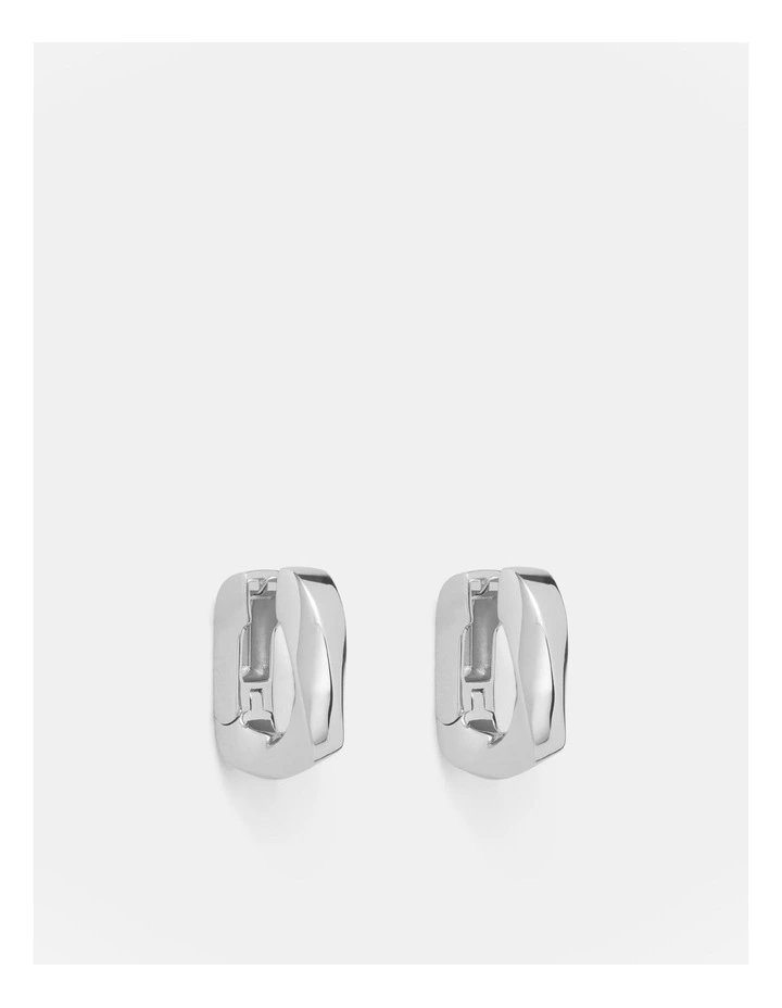 In A Twist Huggie Hoop Earrings in Silver
