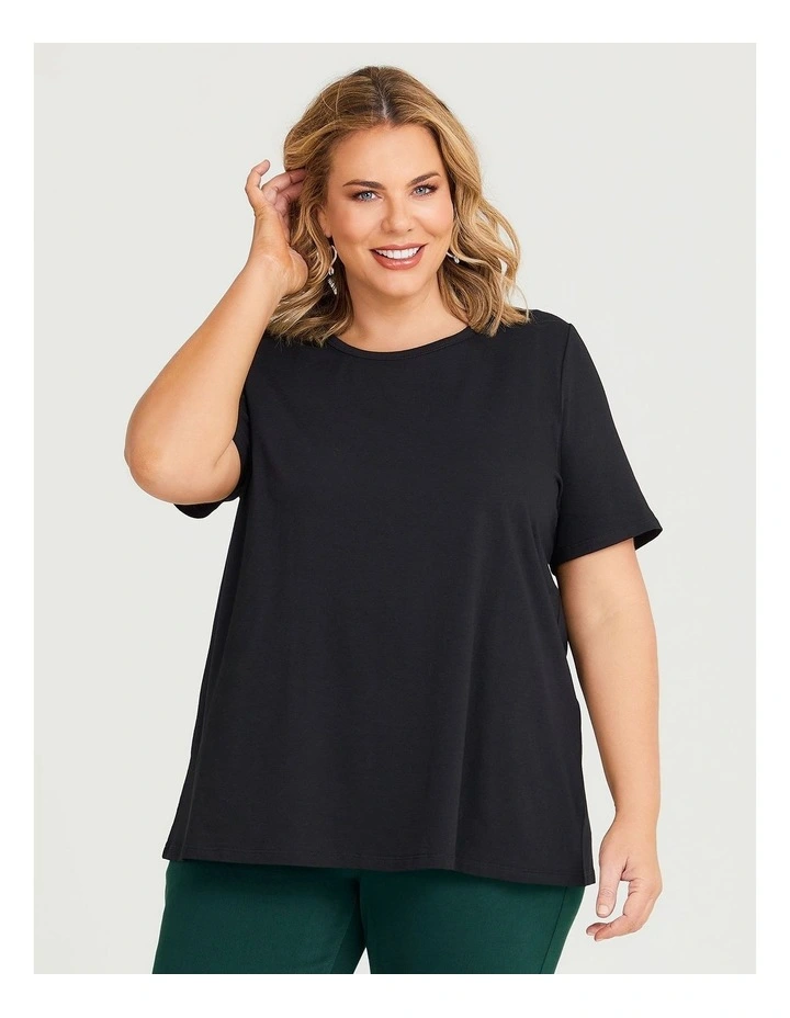 Organic Swing Short Sleeve Tee in Black