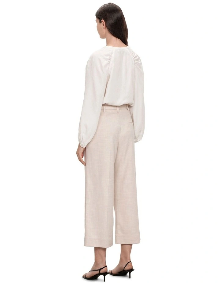 Stretch Twill Belted Culottes in Sand