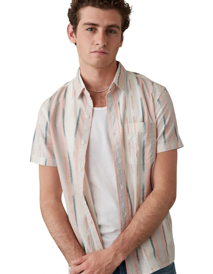 Button Up Resort Shirt in Rose
