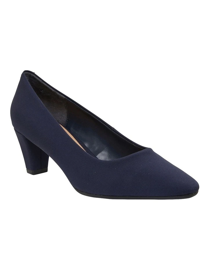 Aiken Navy Fabric Heeled Shoes