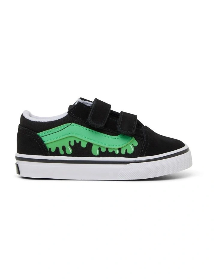 Old Skool Glow Slime Infant Sneakers in Black