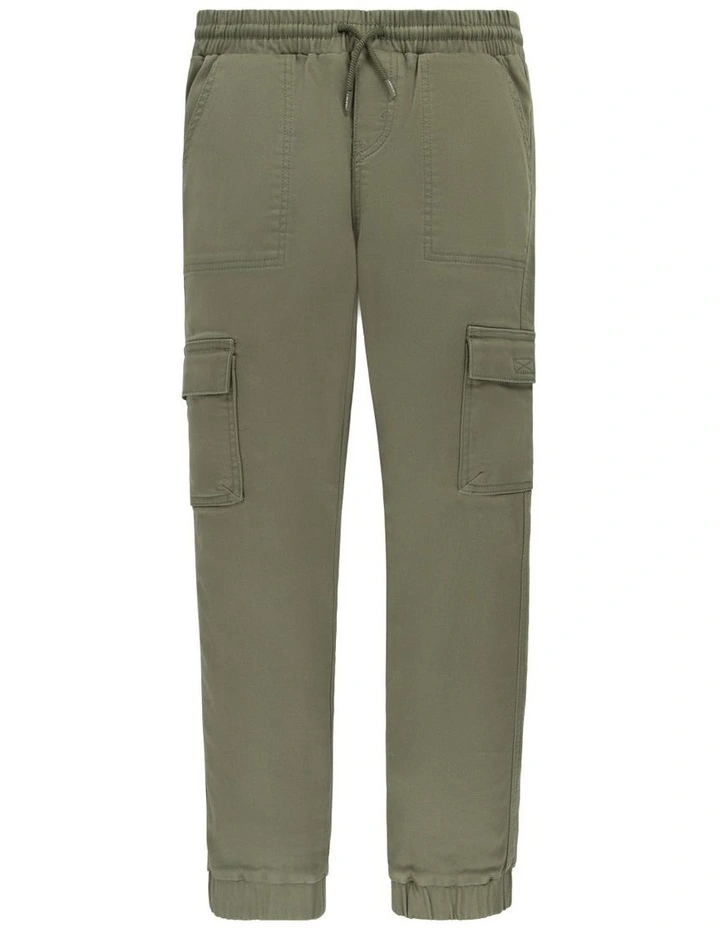Relaxed Dobby Cargo Jogger in Olivine