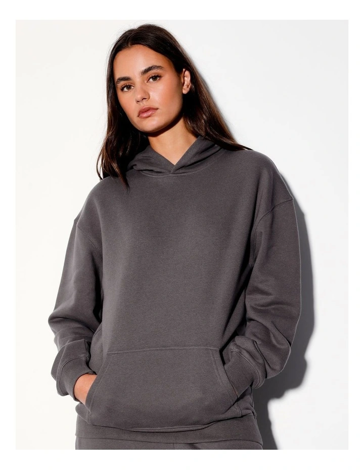 Recycled Blend Oversized Hoodie in Charcoal