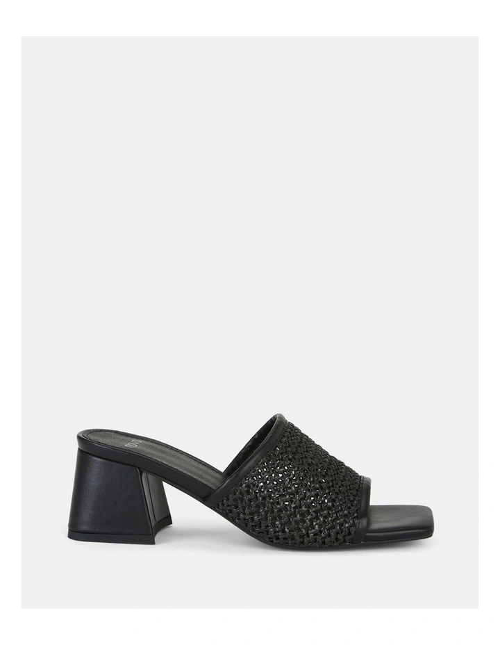 Flames Heels in Black Raffia