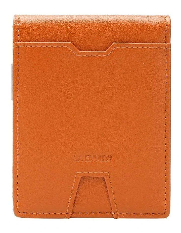 Yamba Minimalist Slim Bifold Front Pocket Vegan Leather Wallet in Tan