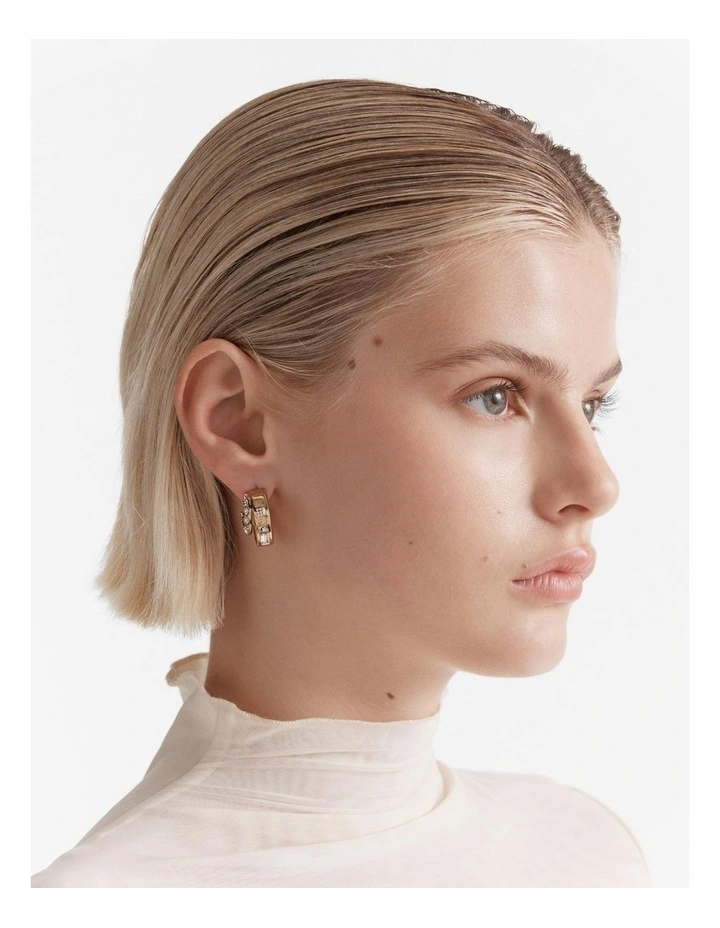 Circuit Duo Hoop Earrings in Gold