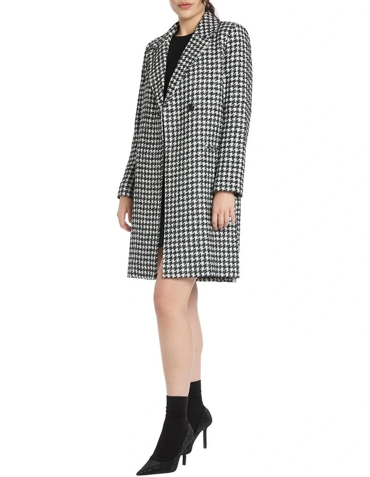 Fox And The Houndstooth Coat in Black Multi