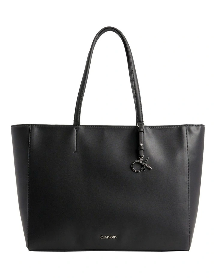 Black Double Handle Tote Bag in Black