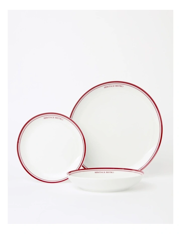 Bistro Provare 12 Piece Dinner Set in Red