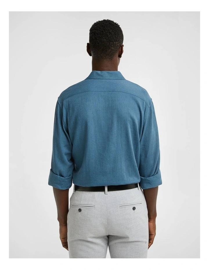 Vincent Viscose Blend Shirt in Teal