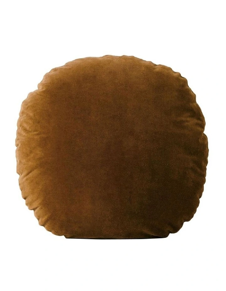 Luxury Velvet 55cm Round Cushion in Tobacco