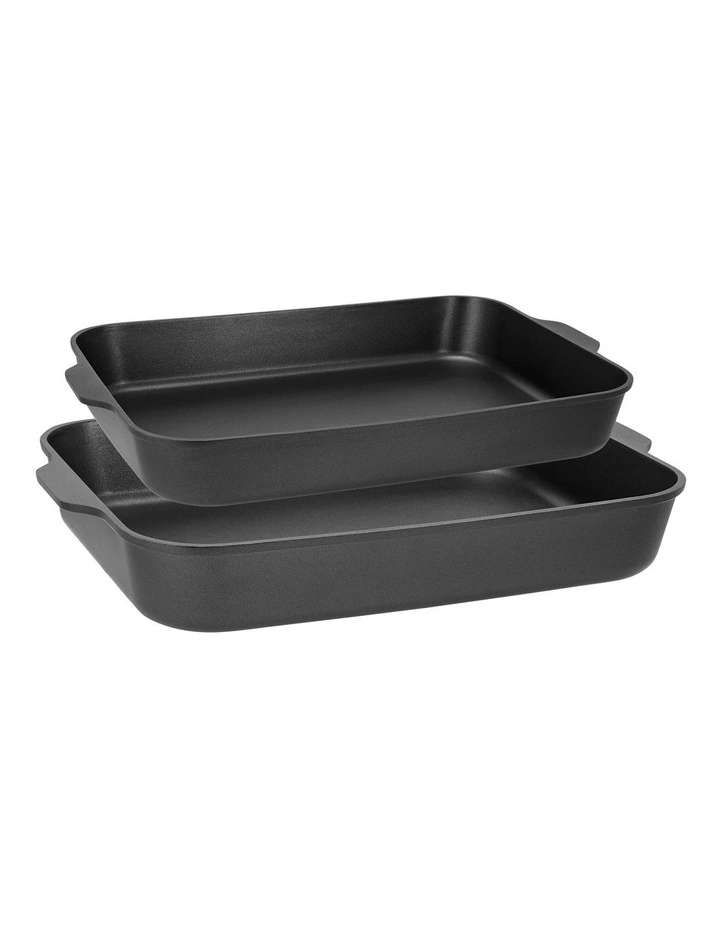 Agile Non-Stick Roaster Set of 2 34/38cm in Black