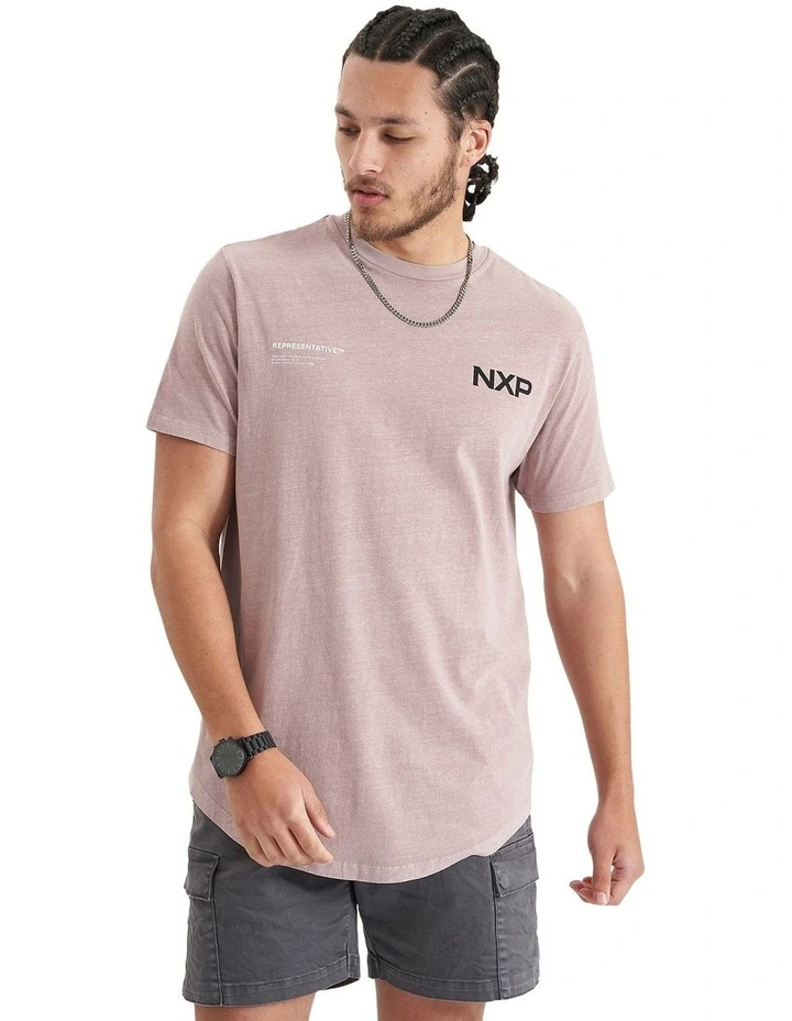 Delta Time Dual Curved Tee in Pigment Etherea