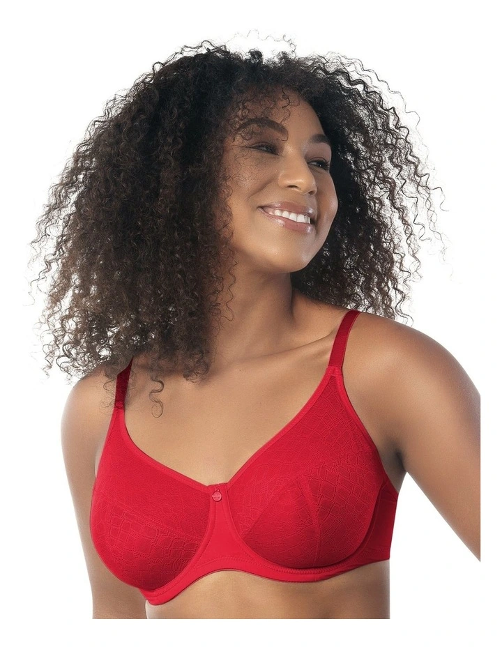 Enora Underwire Minimiser Bra in Racing Red