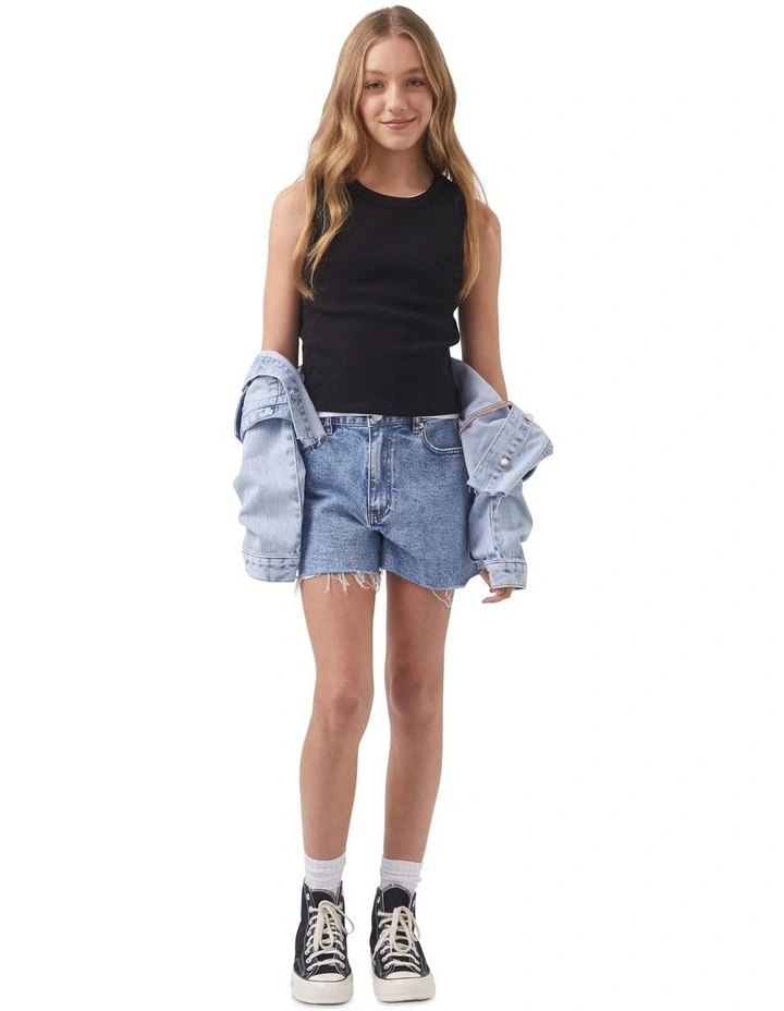 Harper Cropped Tank in Black