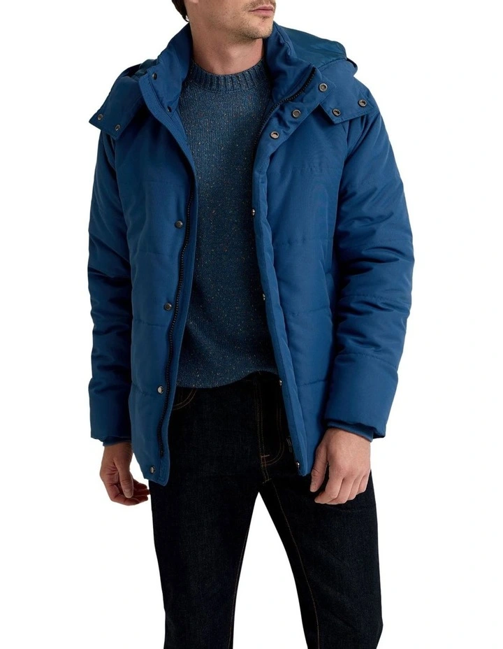 Leo Eco Filling Puffer Jacket in Blue