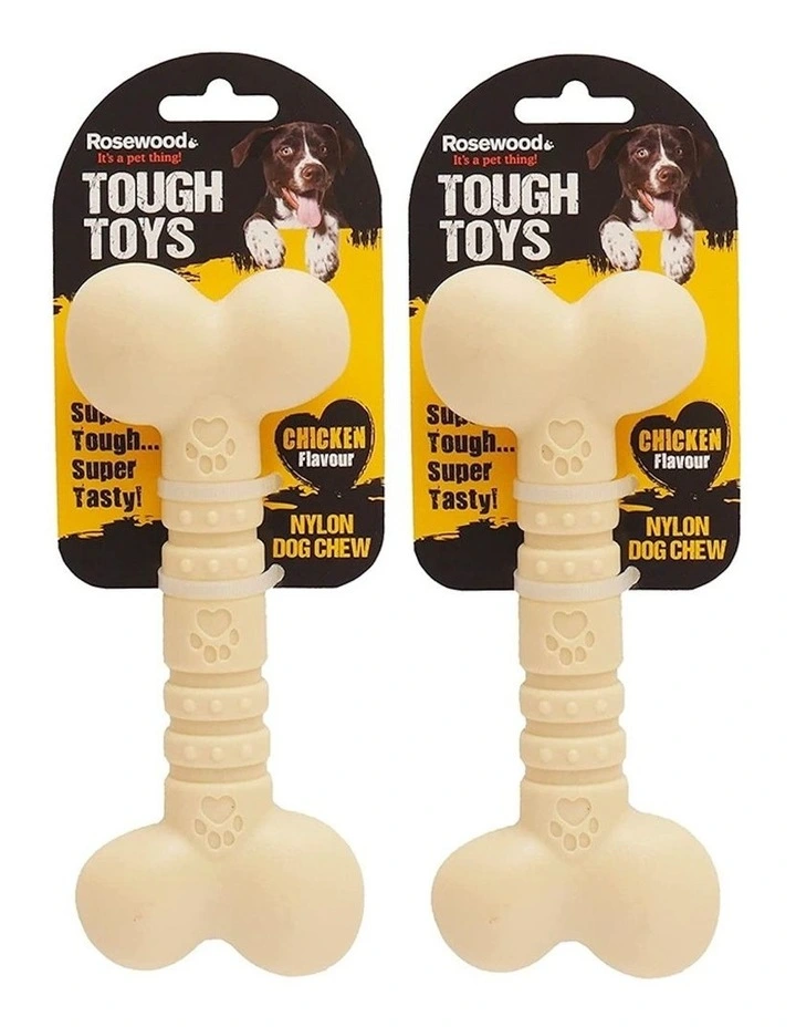 Small Rosewood Tough Toy Chicken Flavour x2 in Beige