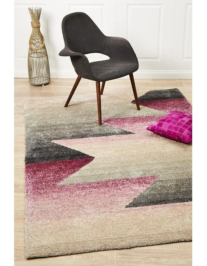 Prism Penny Pink Grey Textured Rug In Multi