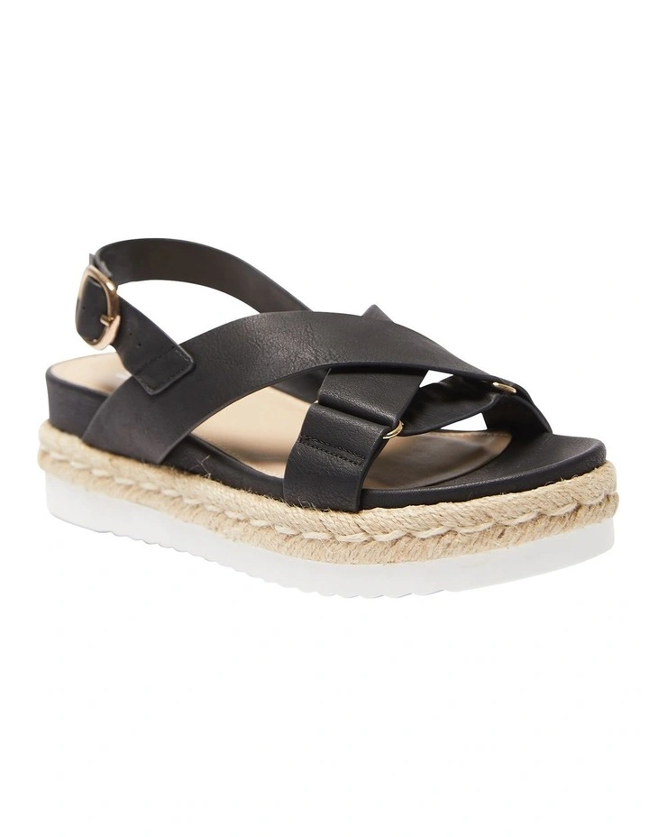 Wyatt Sandals In Black Smooth