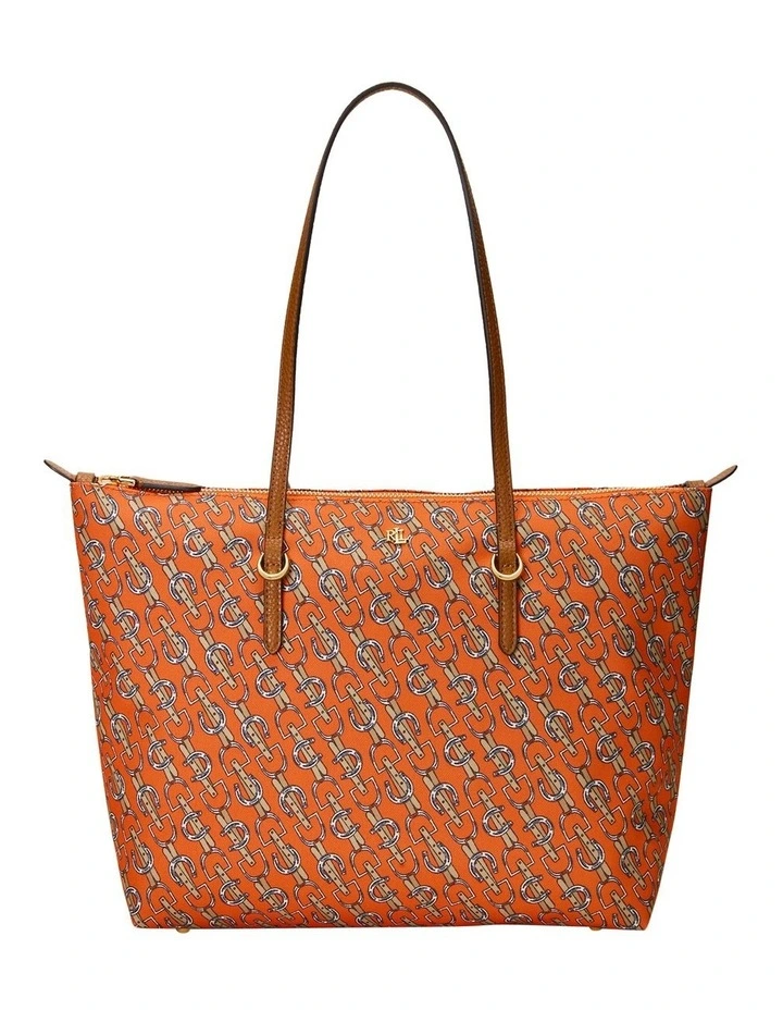 Paisley Nylon Medium Keaton Tote Bag in Orange