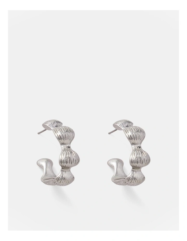 Tropospheric Hoop Earrings in Silver